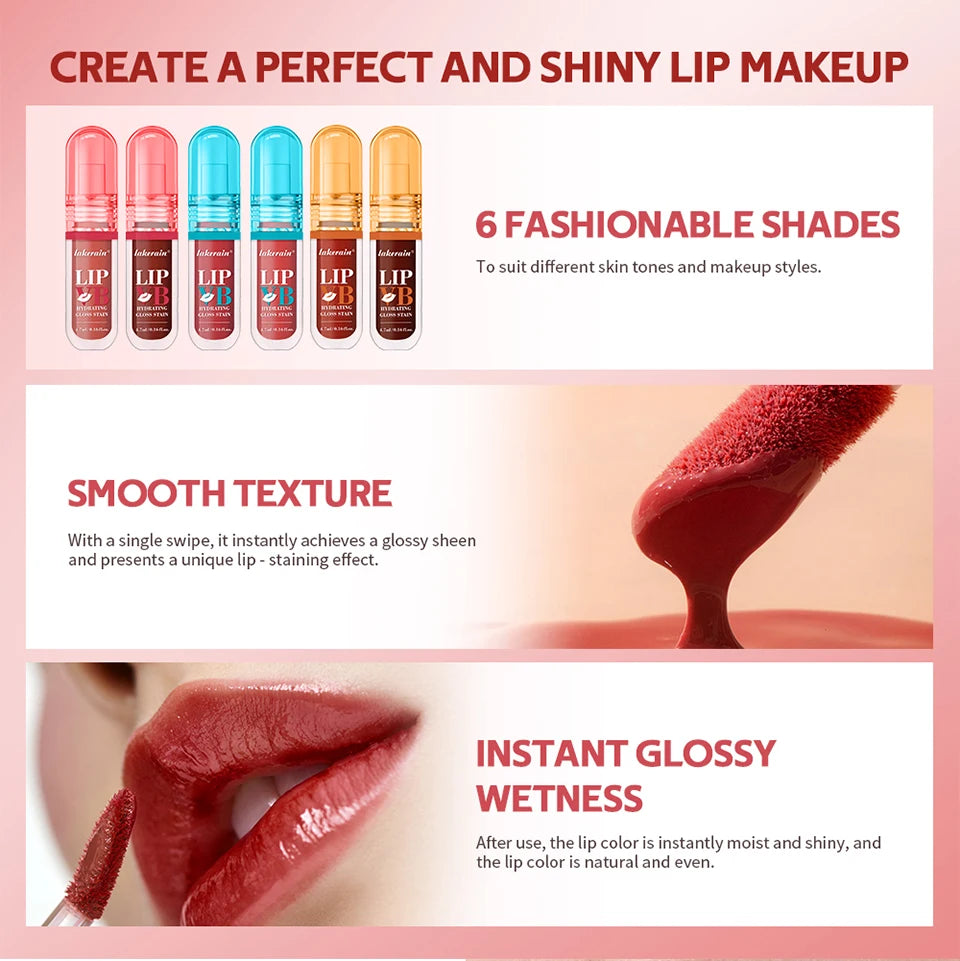 Lip Stain Vb Hydrating Gloss Stain 12HR Hydration Long-Lasting Moisturize Nourish Lips Hydra Honey Instant Glossy Wetness Makeup