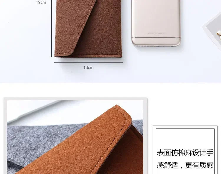 Felt Envelope Mobile Phone Bag Storage Pouch Wallet Credit Card Holder Business Change Purse Bag Thin Wallet Card Holde