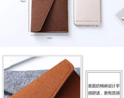 Felt Envelope Mobile Phone Bag Storage Pouch Wallet Credit Card Holder Business Change Purse Bag Thin Wallet Card Holde
