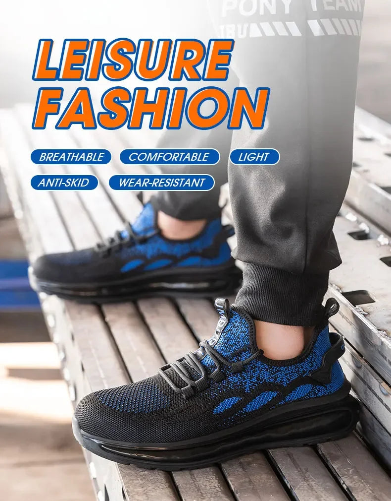 Non Slip Lightweight Breathable Sneakers for Women Steel Toe Indestructible Safety Shoes Anti-puncture Protection Safety Shoes