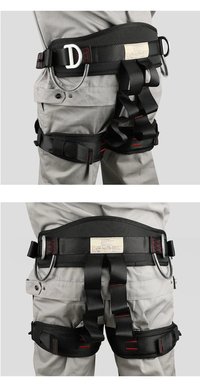 Professional Outdoor Harness Rock Climbing Half-Body Harnesses Waist Support Safety Belt Aerial Survival Mountain Tools