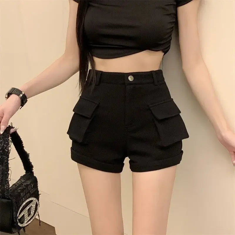 Booty Women's Shorts Tight Skinny Female Short Pants High Waist New In XL Aesthetic To Wear Designer Design Low Price Outfits