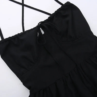BOOFEENAA Halter Backless Maxi Long Dress Sexy Vacation Outfits White Black Summer Dresses for Women Clothes 2024 C66-CH28