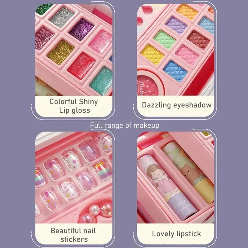 Kids Makeup Kit Little Girls 49 Pcs Washable Makeup Kit Real Girl Princess