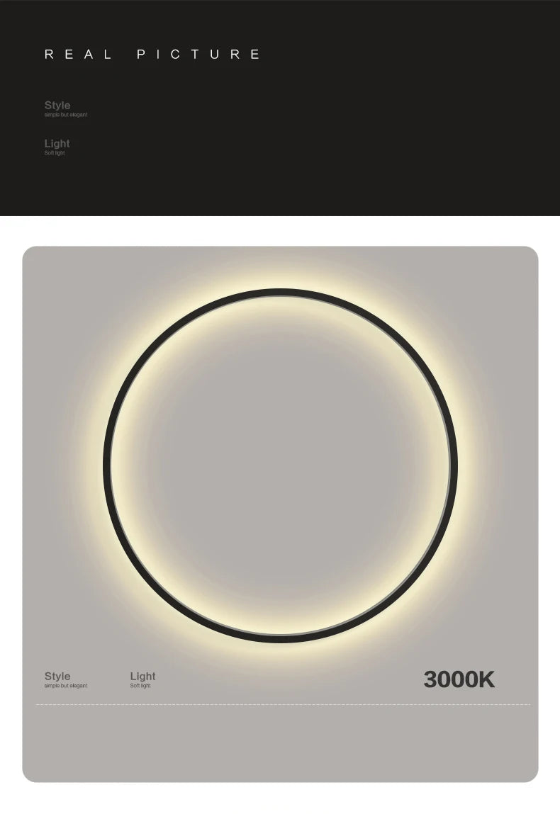 Modern Decor LED Wall Lamp  For Bedroom Living Room Home Nordic Design Round Ring Indoor USB Wall Sconce Lighting Fixture