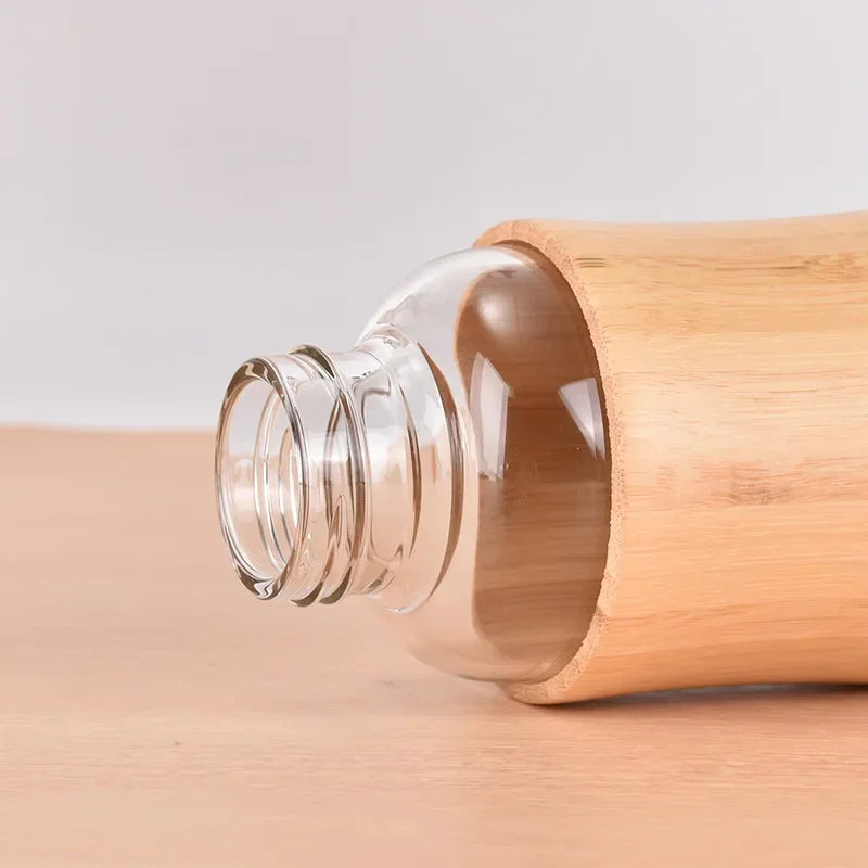 500ml Glass Water Bottle Bamboo Hot-proof Sleeve Borosilicate Glass Cup Eco-friendly Drinkware Outdoor Portable Tour Bottle