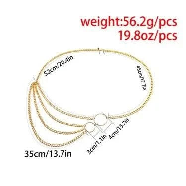 Designer Retro Tassel Chain  Metal Belt For Women| Punk Fringe Waist Dress Female |Silver Gold | Ladies