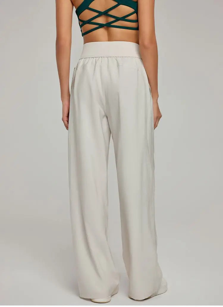 Women pants  Wide Leg High Waist Loose Trousers Summer Casual Yoga Pants  Draping Breathable Gym Lounge Pants Woman clothing
