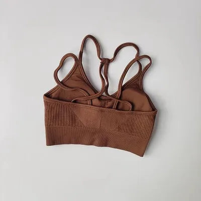 Women Breathable Sports Bra  Anti-sweat Fitness Top  Seamless Yoga Bra Gym Crop Top Brassiere Push Up Sport Bra Gym Workout Top