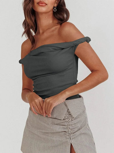 Women Twisted Off Shoulder Tank Tops