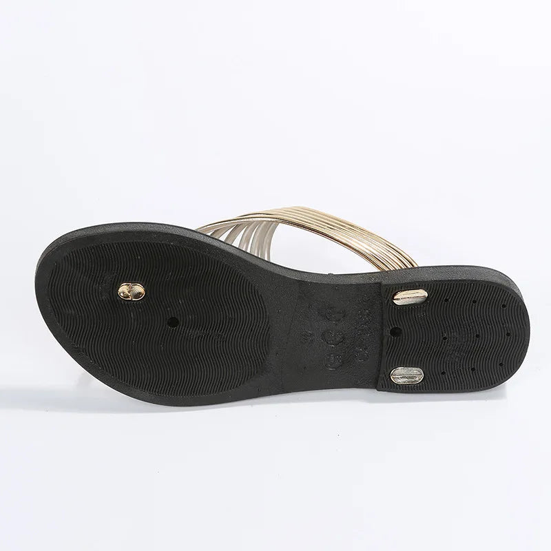 Women's Fashionable Casual Flat Bottom Sandals - Outdoor Wear Toe Post Flip Flops for Beach and Sea Side Best Seller Flip Flops