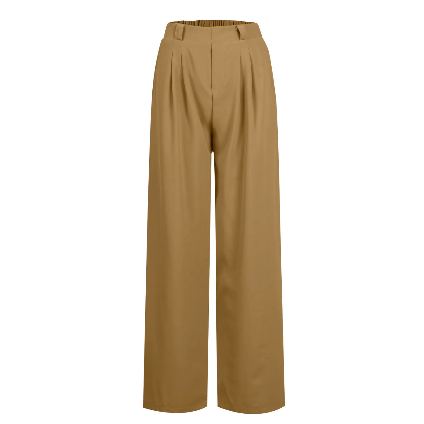 Wide Leg Pants Elastic High Waist Casual And Versatile Suit Pants For Female Simple Fashion Nine Length Trousers With Pockets