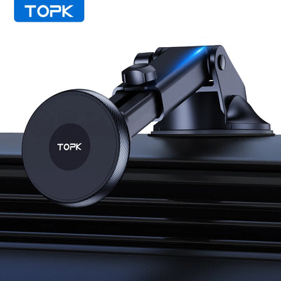 TOPK Car Phone Holder MagSafe Magnetic Mount [Strong Magnet] Dashboard Car Stand For iPhone 15 Pro Universal Magnetic Car Mount
