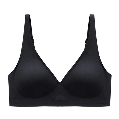 Push Up Bras For Women Non-wire Bra V-neck Glossy Underwear Female Breathable Bralette Invisible Padded Brasiere Sexy Lingerie