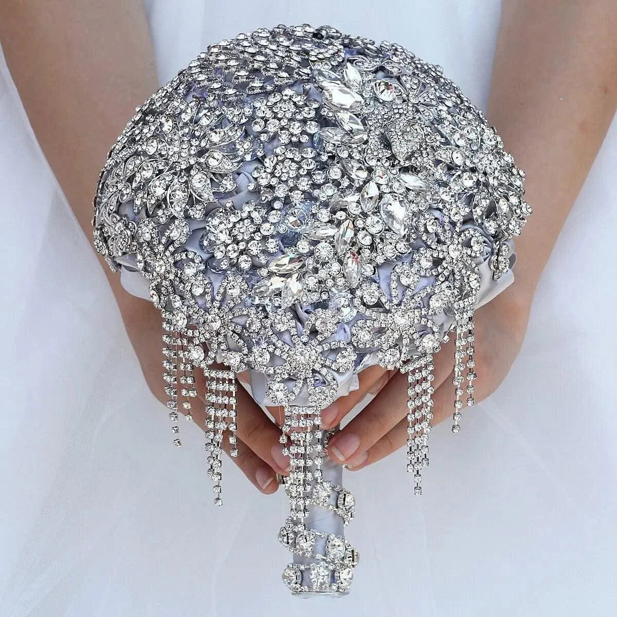 Rhinestone Jewellery  Brooch Bouquet Silk Wedding Flowers |Bridal Wedding
