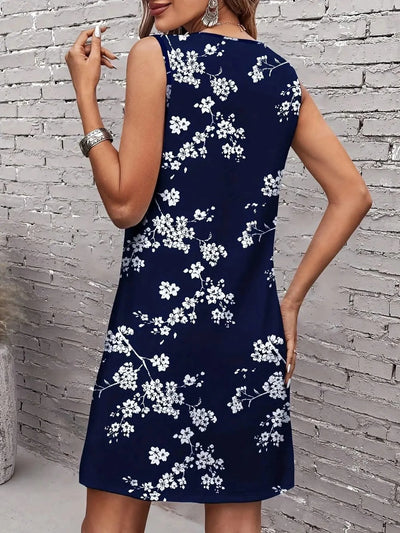 Floral Print Elegant Midi Tank Dresses For Women