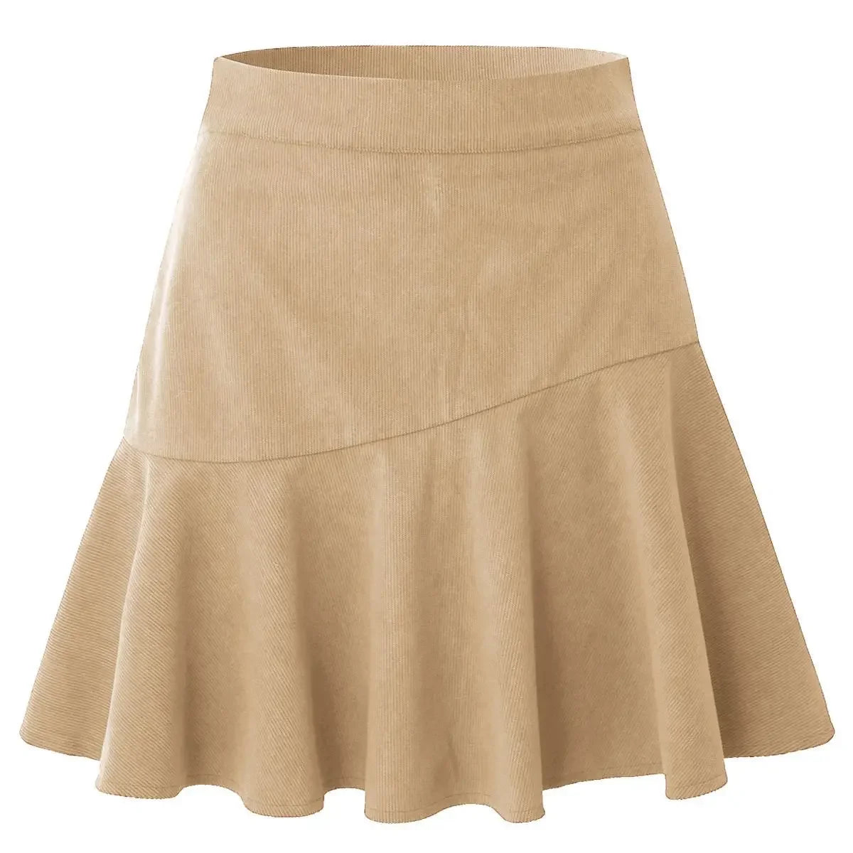 Women Ruffle Pleated Skirts Summer High Elastic Waist Plaid Zipper Skirt LDY-WW6615