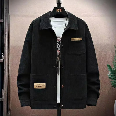 Man Suits and Blazers Black Corduroy Jacket for Men Single Breasted Fashion 2024 Elegant Coats Classic Casual High Quality New