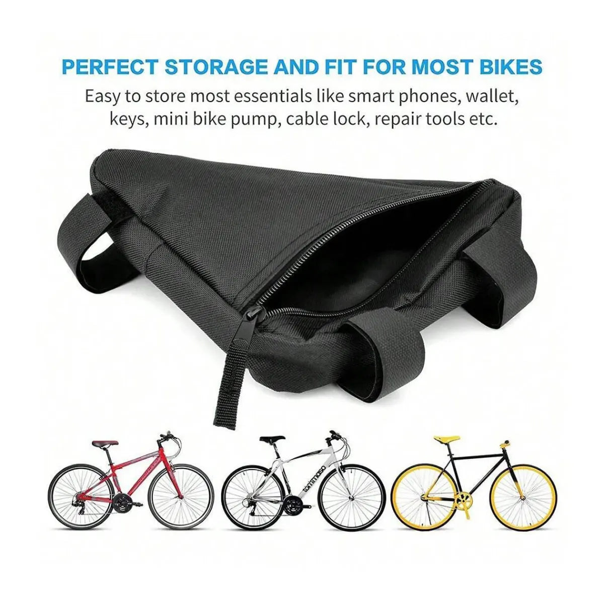 1PC Triangle Bicycle Front Beam Tool Pack Mountain Bike Saddle Bag Top Tube Horizontal Bar Bag Bicycle Accessories