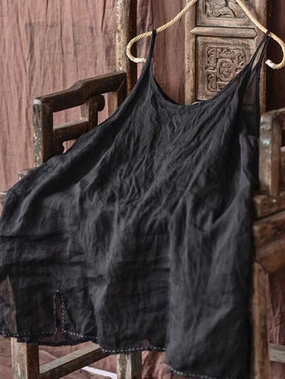 Asymmetric Cotton Linen Loose Underwear Outerwear Women's Vest Brand Name Casual Summer Faion Comfortable Breathable