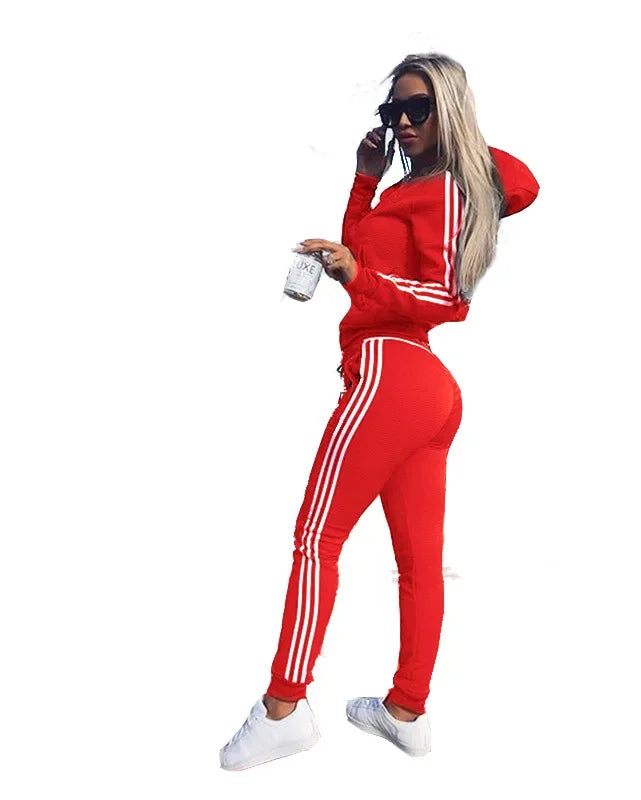 Women Tracksuits Fall Fashion Sweatpants And Hoodie Set Sweatsuit 2 Piece Set Casual Workout Fitness Training Women'S Jogger Set