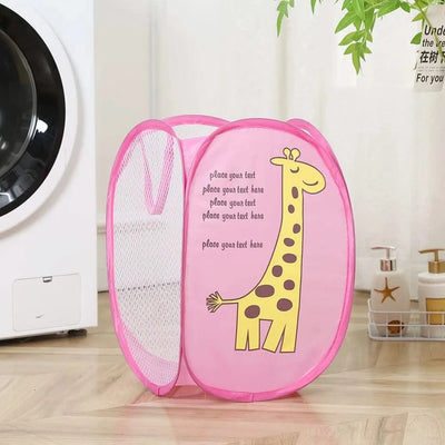 Home essential  Dirty Clothes Folding Storage Basket Household Childrens Toy Storage Box Open Mesh Sorting Basket