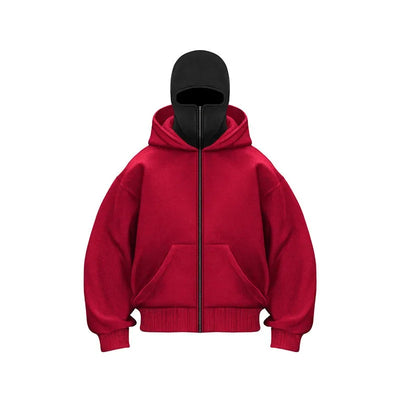 "2025 Men's Designer Clothing: Double-zipper hoodie, autumn and winter masked hip-hop Sweatshirt, Fitness and casual Hoodie.