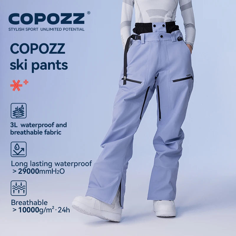 COPOZZ Winter Ski Pants Unisex Women Outdoor High Quality Windproof Waterproof Warm Snow Trousers Winter Ski Snowboarding Pants