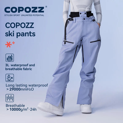 COPOZZ Winter Ski Pants Unisex Women Outdoor High Quality Windproof Waterproof Warm Snow Trousers Winter Ski Snowboarding Pants