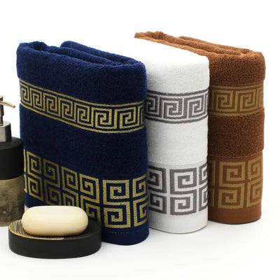 35x75cm 100% Cotton High Quality Luxury Soft Embroidered Adult Beach Bathroom Towels Strongly Water Absorbent