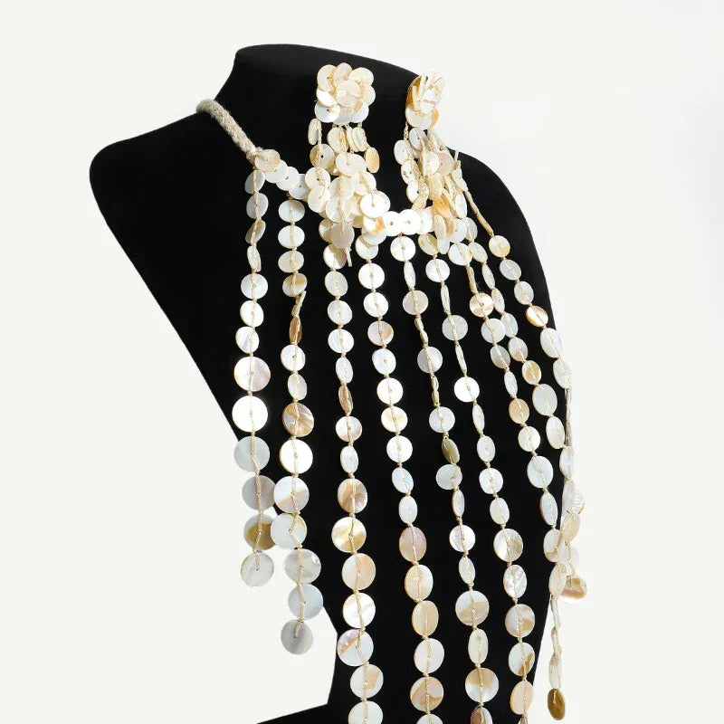 Luxury Exaggerated Multi-layer Pearl Necklace Women Romantic Elegant Baroque Long Chain Jewelry Accessories Bride Wedding Party