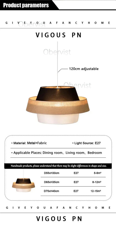 Nordic Fabric Chandelier Lighting Living Dining Bedroom Modern Restaurant E27 Pendant Lights Home Decor Hanging Lamps Fixtures