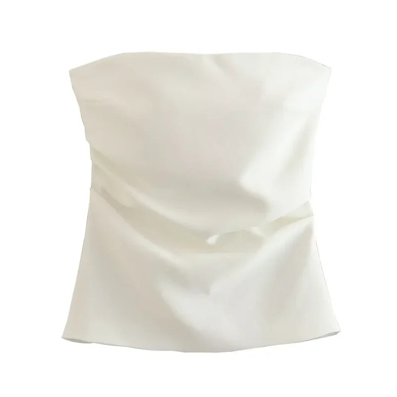 TRAF Top Women Summer Tanks&Camis Corset Tops Ladies Fashion Casual Sexy Elegant White Black Blue Pink Sleeveless Tank Tops