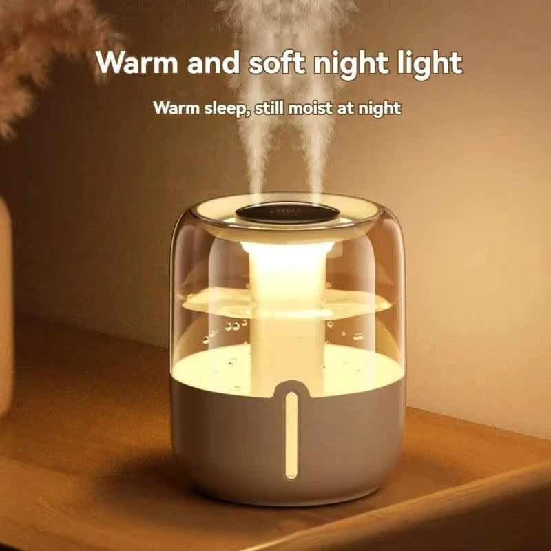 Humidifier 3.8L Large Capacity USB Dual Spray with Night Light Digital Display Aroma Diffuser Home Office Bedroom