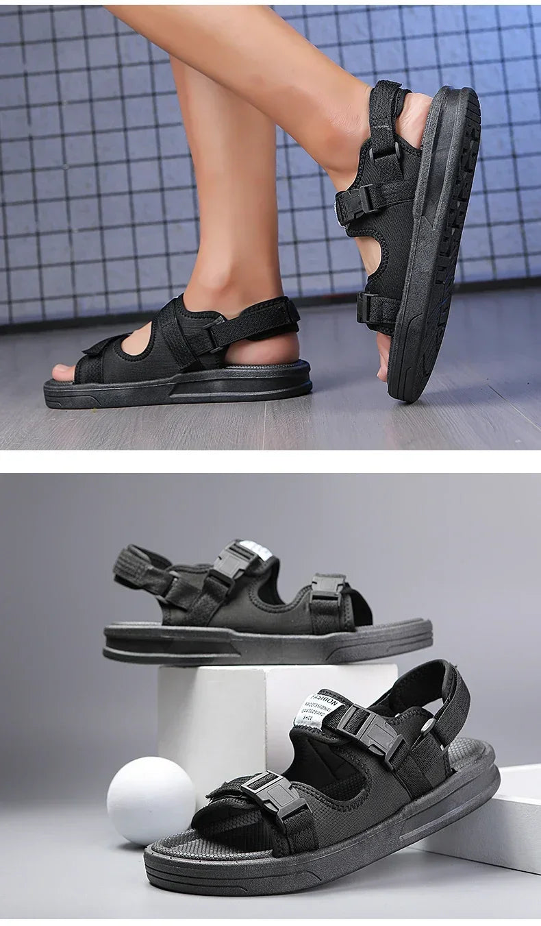 Men Sandals 2024 Trending Men's Luxury Sandals Man Summer 2024 Shiatsu Slippers Flat Sandal Beach Shoes Platform Sandals. Mens
