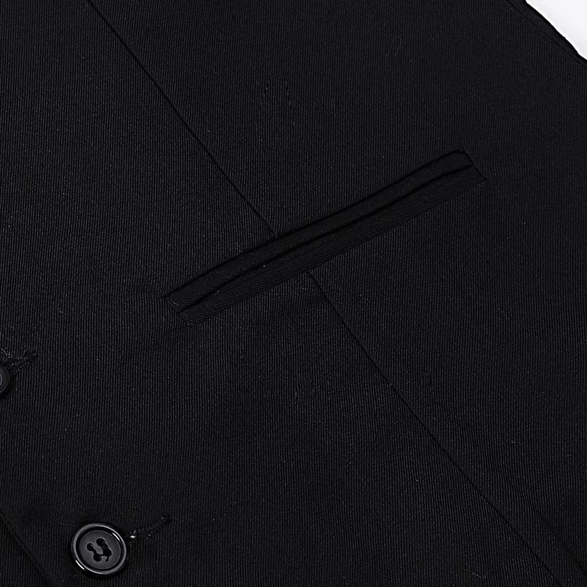 Mens Suit Vest Male Business Formal Wedding Office Birthday Party Outfit Set  Easter Church Jacket Black Waistcoat
