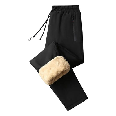 Winter Zip Pockets Thicken Fleece Sweatpants Women Joggers Black Grey Down Cotton Warm Pants Waterproof Thermal Trousers