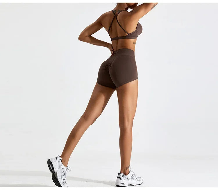 Sexy Scrunch Sports Bra Gym Top Women Running Back Cross Top Women Sportswear Yoga Underwear Fitness Workout Yoga ClothingWomen