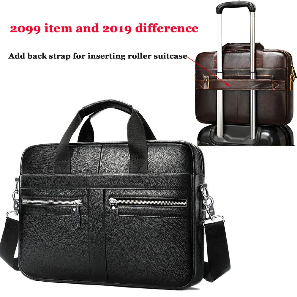 WESTAL Men's Briefcases Men's Bags Genuine Leather Lawyer/Office Bag Laptop Bag Men's Leather Briefcases Bag for Documents