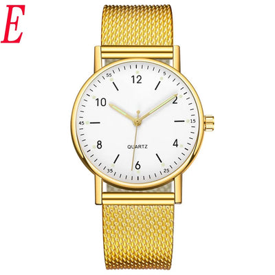 Women'S High-End Quartz Watch Casual Non-Waterproof Stainless Steel Luminous Dial Leather Steel Ladies Watch Luxury Fashion