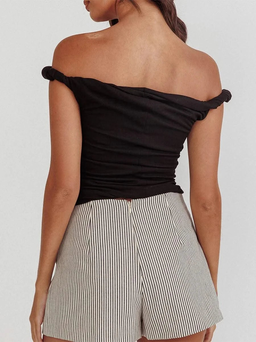 Women Twisted Off Shoulder Tank Tops