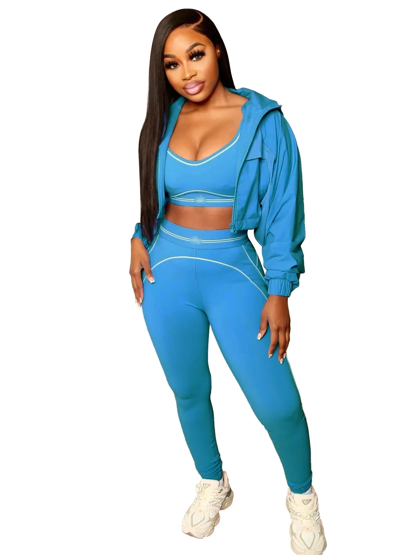 Women Activewear Summer Fitness Gym Yoga Sets Two Piece Set Bra Crop Top And High Waist Leggings Sportswear Training Workout Set