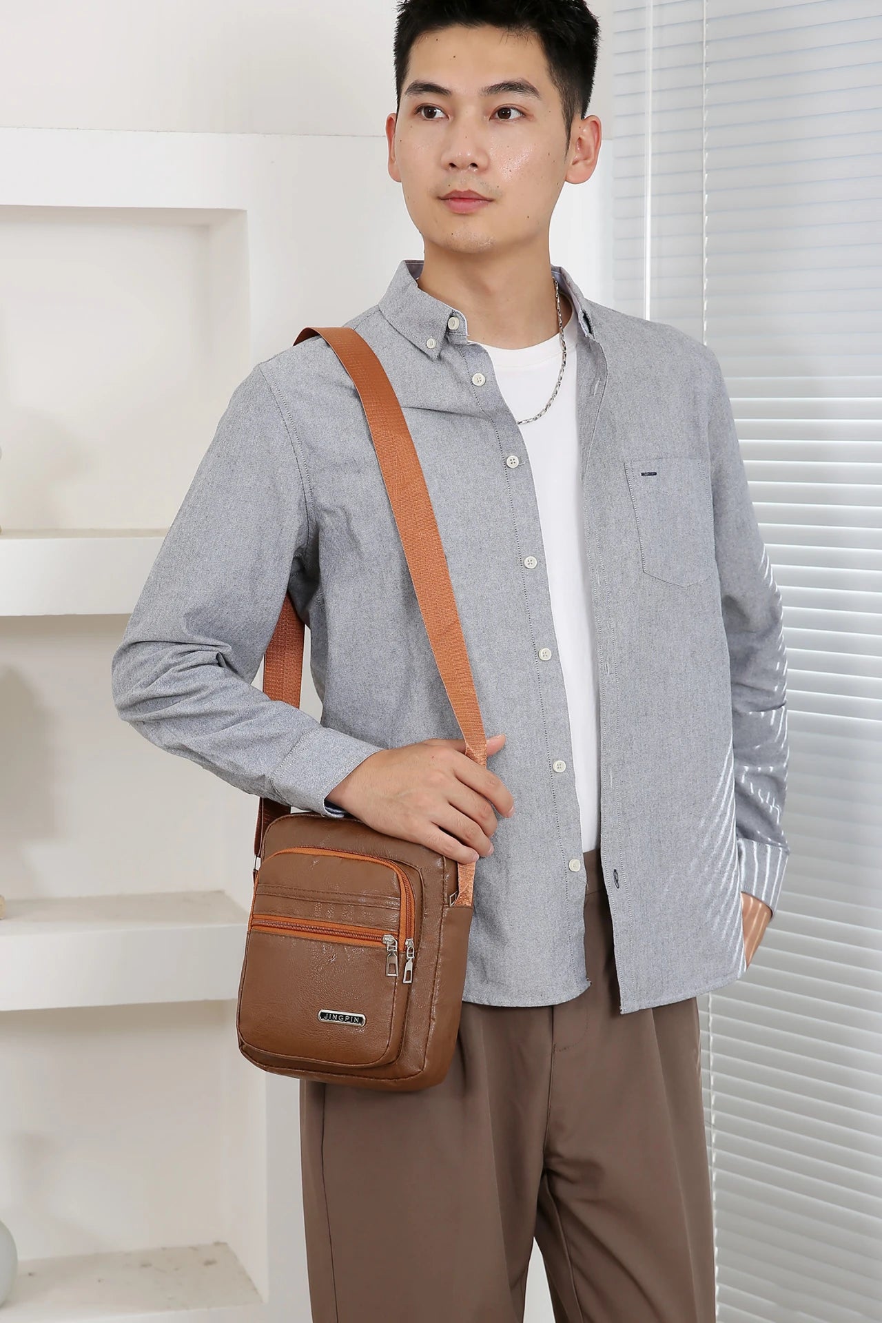 Men Nylon Shoulder Bag Messenger Bag Casual Waterproof Nylon Zipper Pocket Handbag Fashion Tote Travel Male Crossbody Bags