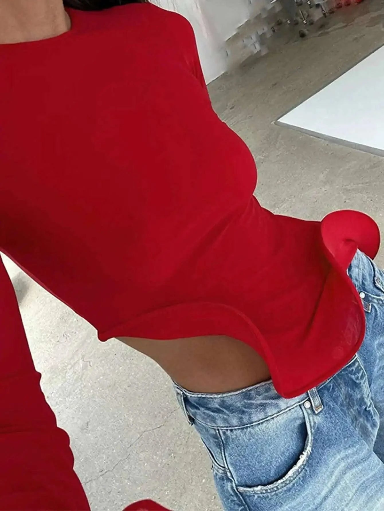 Sexy red ruffles crop top t shirt women birthday party