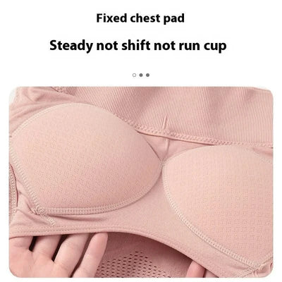 Sports For Women With Hollowed Out Beautiful Back, Yoga Vest, Fixed Chest Pad, Non Steel Ring Gathered Sports Bra