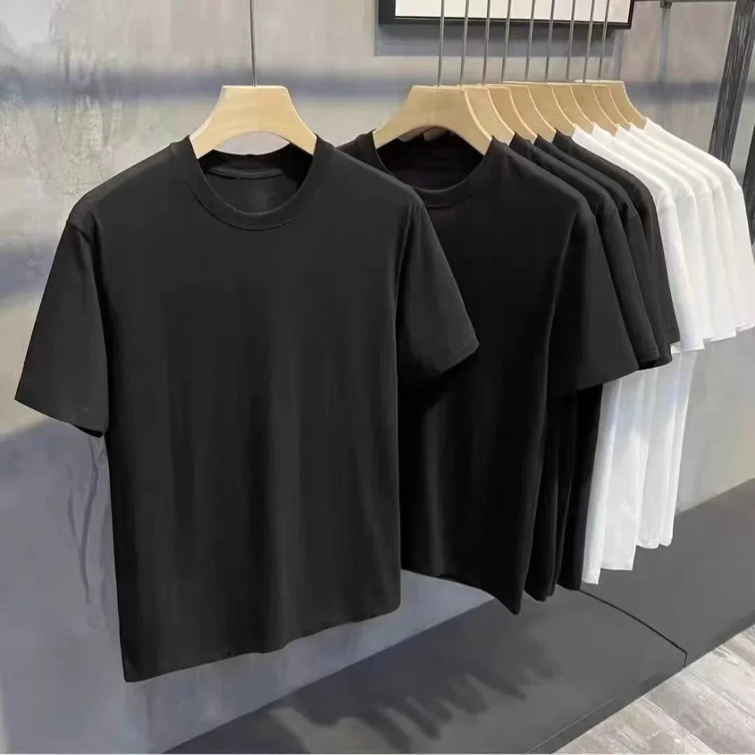 Oversized Summer T Shirts for Women Men White and Black Casual Female Korean Streetwear Tees Unisex Basic Solid Young Cool Tops