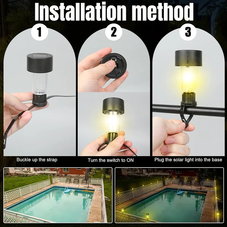 Outdoor Solar Lights Garden Lamp Solar Powered Waterproof Landscape Path LED Light for Yard Backyard Lawn Patio Decorative