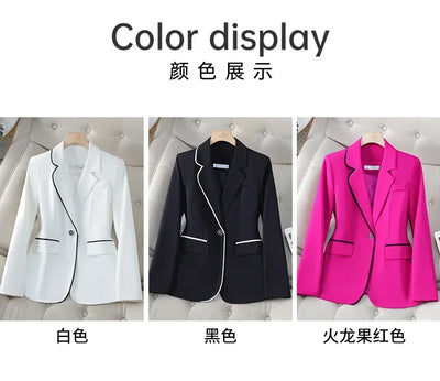 Luxury White Women's Blazer Women's Slim Suit Fashion Temperament Formal Suit Elegant Workwear Western-style Suit Jacket