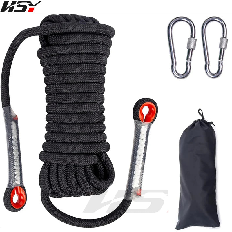12mm Diameter Outdoor Emergency Rope Climbing Rope Wear Resistant High Strength Hiking Ropes 30m(98.43ft), 50m(164ft)
