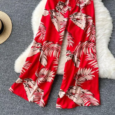 Women's Jumpsuit Elegant Sexy Suspender Printed Jumpsuits Casual Hip Waist Overalls Romper For Women Spring Summer 2024